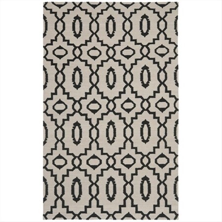 Safavieh 5 Ft. X 8 Ft. Medium Rectangle Contemporary Dhurries- Ivory And Black- Flatweave Rug DHU205A-5